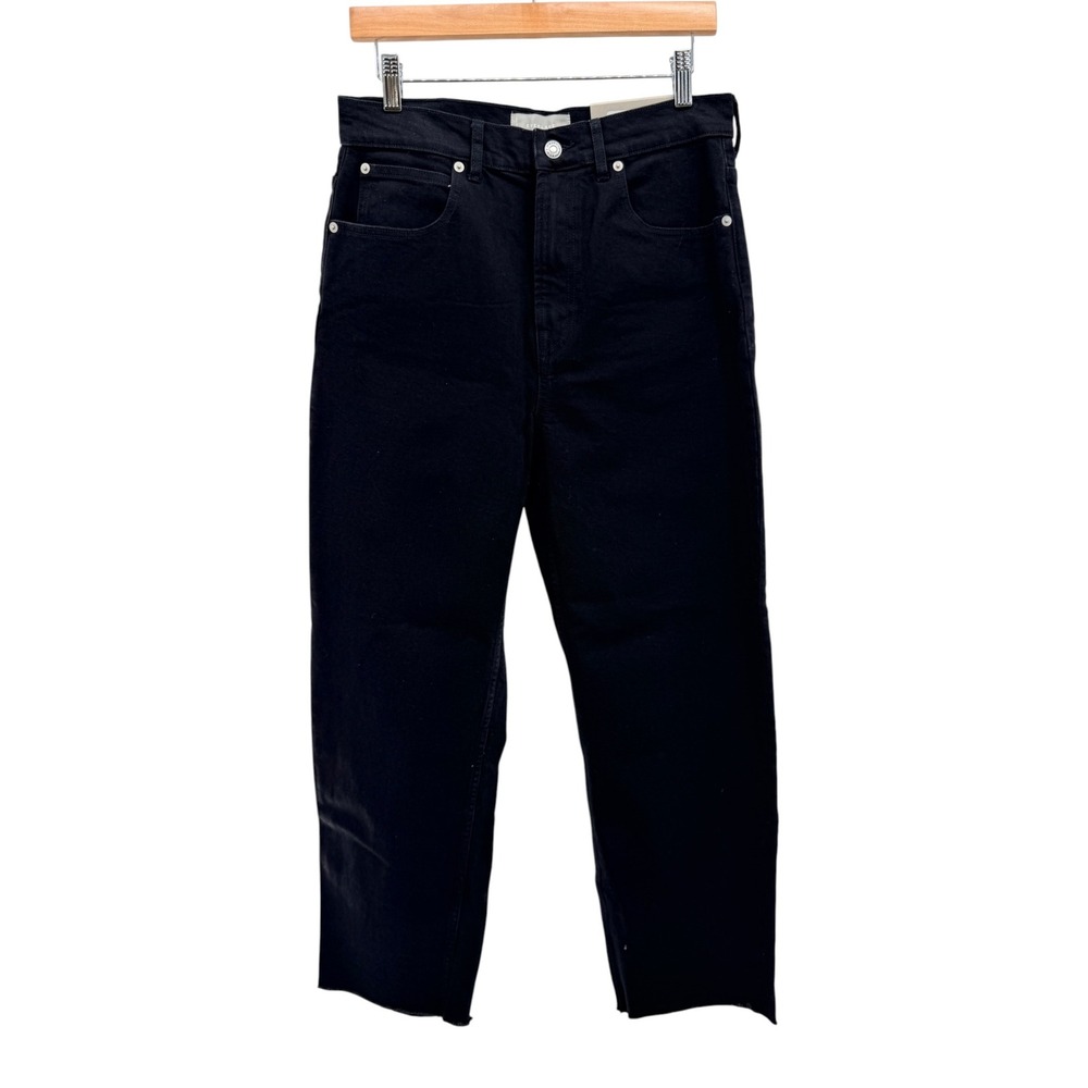 Everlane The Way High Jean Coal Black Organic Cotton Straight Leg Size 30 R